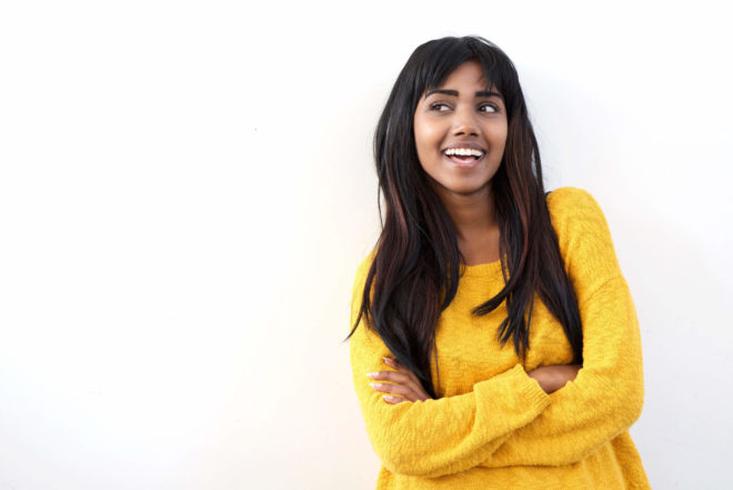 Girl with yellow shirt